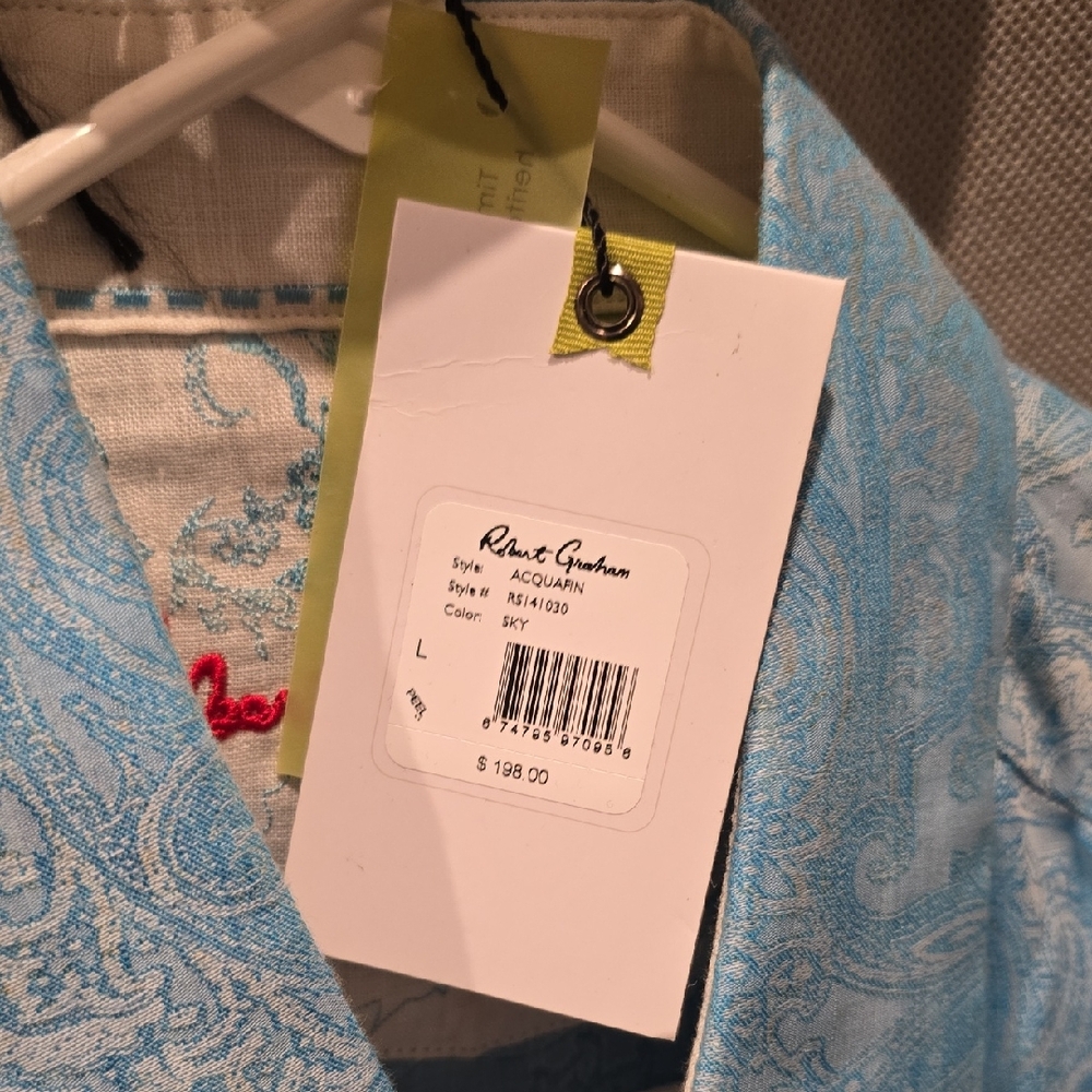 Robert Graham Sky Blue Paisley Shirt